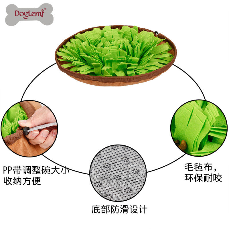 Pet Dual-purpose Sniffing Bowl Sniffing Mat Puzzle Tibetan Food Training Dog Toy Dog Sniffing Mat Pet Supplies