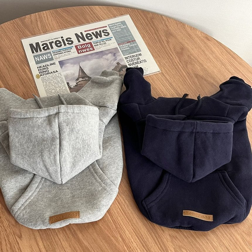 Autumn and winter hooded all-match plush sweatshirt Teddy Pomeranian Bichon Schnauzer pet dog cat small dog clothes