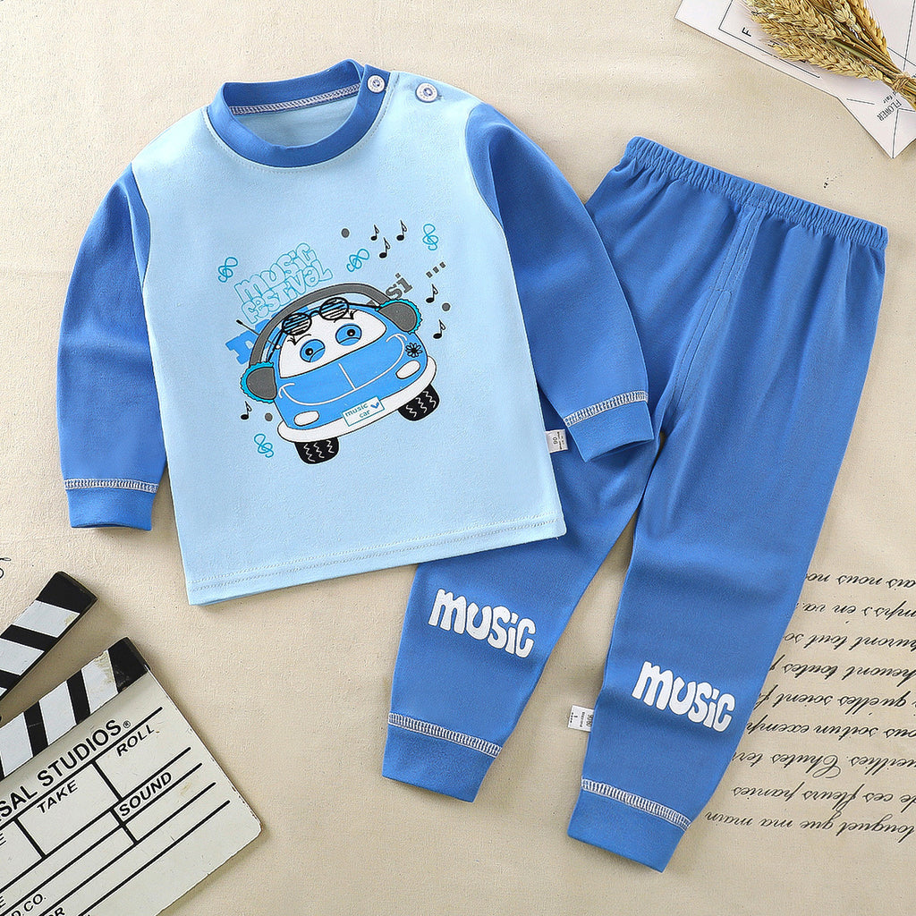 Children's underwear set cotton pajamas girls baby long johns cotton boys home clothes children's clothing wholesale
