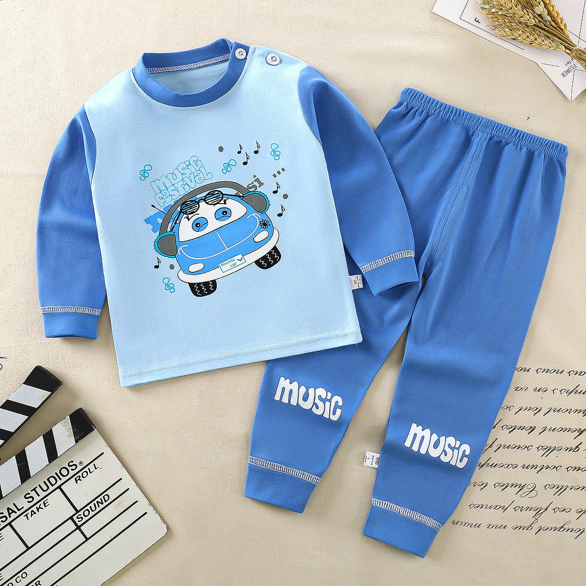 Children's underwear set cotton pajamas girls baby long johns cotton boys home clothes children's clothing wholesale