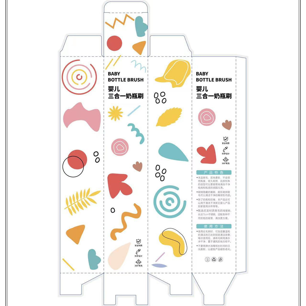 Baby bottle brush penguin three-in-one bottle brush straw brush pacifier brush set water cup cleaning brush spot wholesale