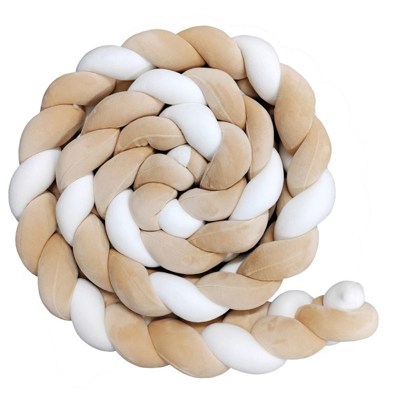 Baby crib surround ins new hand-woven long knotted ball three-strand braid anti-collision soft bag baby crib surround