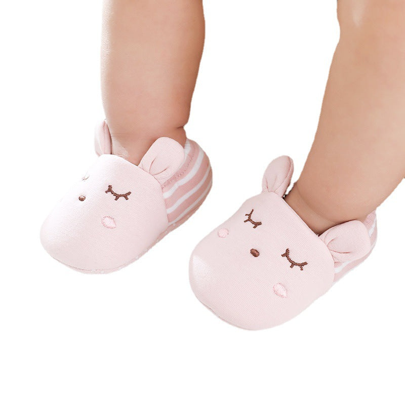 Three-dimensional ears cartoon children dispensing toddler shoes and socks spring and autumn striped animal short tube shallow mouth baby baby socks
