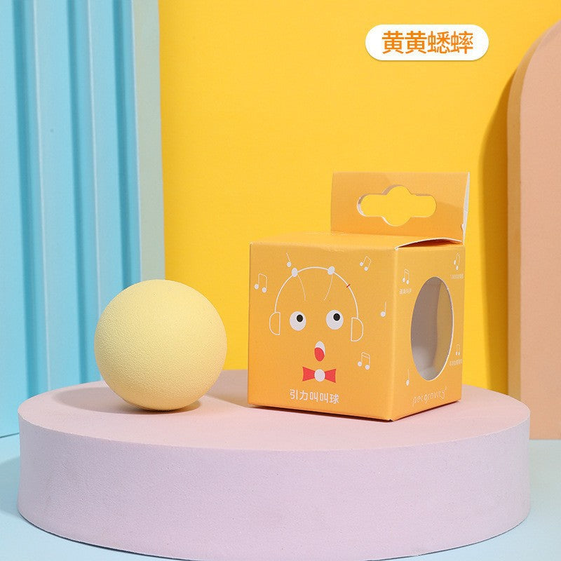 Cross-border new pet barking ball can make a sound self-healing cat toy ball amusing cat stick catnip gravity barking ball