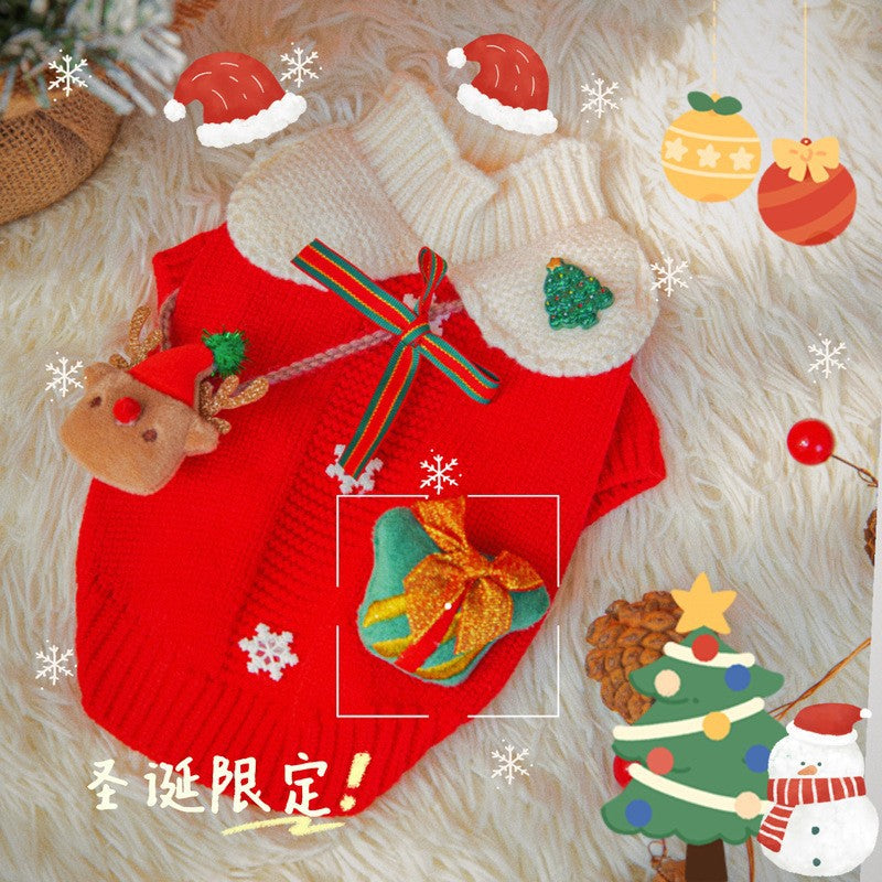 Autumn and Winter Dog Cute Funny Crazy Circus Clown Sweater Halloween Cat Suit Pet Dog Clothes