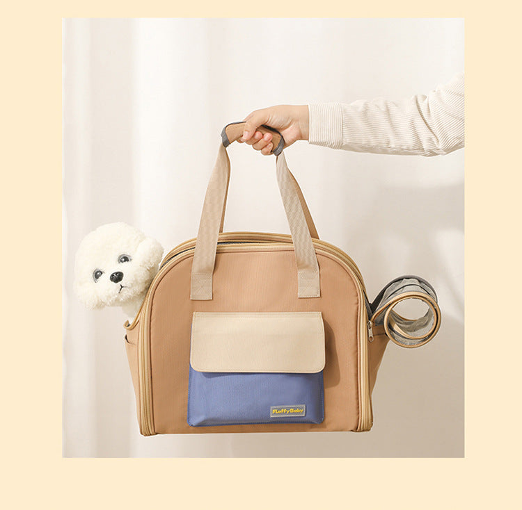 New pet outing bag cat bag dog bag single shoulder backpack Teddy outing portable cat cage expandable tunnel
