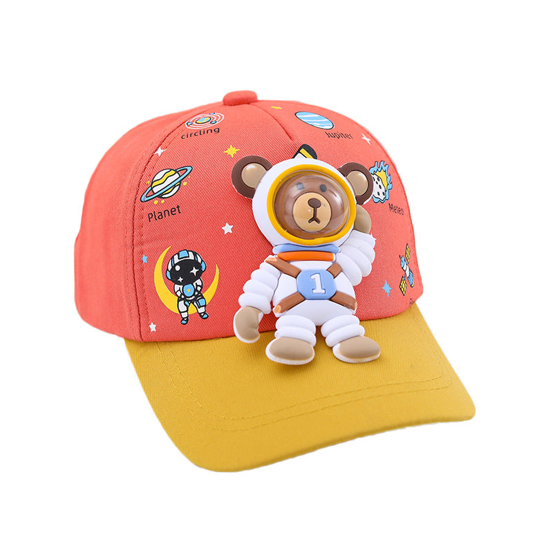 Children's hat spring and autumn thin cartoon duckbill cap boys and girls baseball cap sunshade baby sun protection hat cute