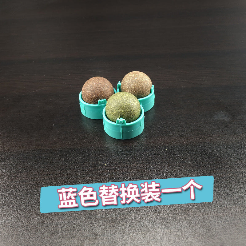 Pet cat toy mint ball cat toy molar stick catnip ball wood Tianjiao catnip toy