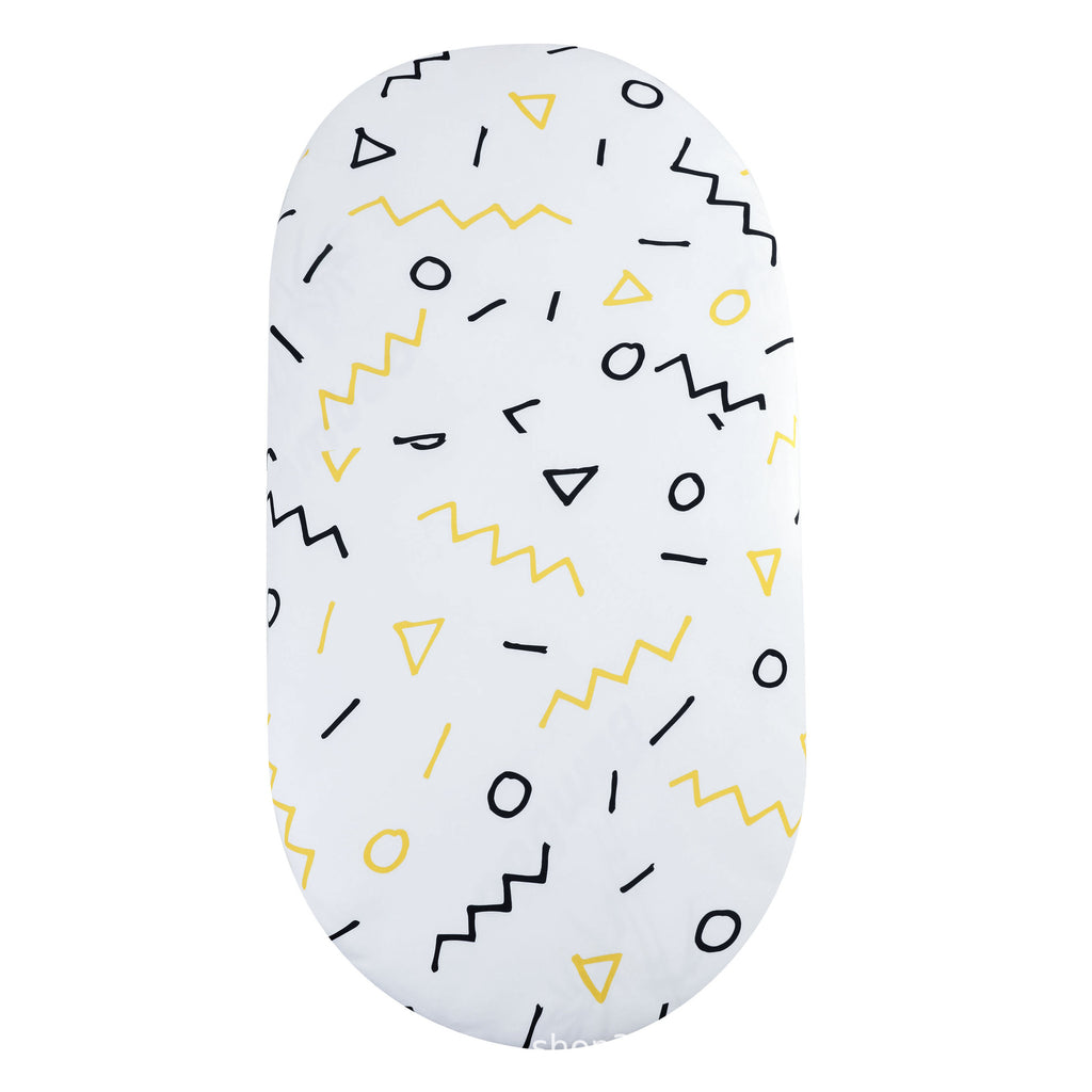 Manufacturers wholesale baby polyester cotton knitted cartoon printed bed sheet baby cradle bed sheet small size mattress cover