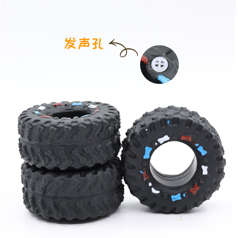 Dog tire toy pet sound toy bite-resistant puppy puppy dog teeth cleaning training vinyl toys