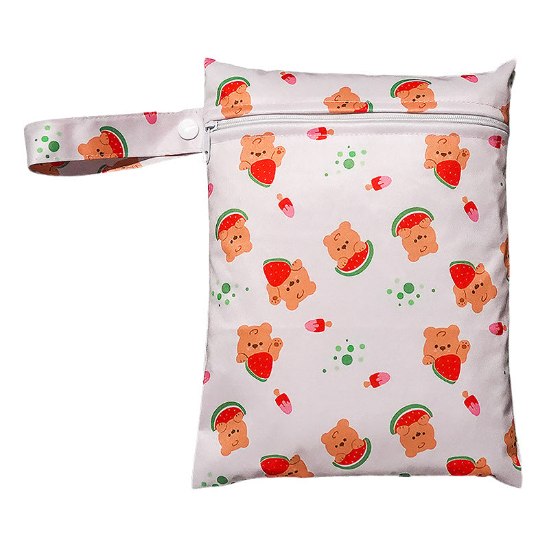 Cross-border printed storage bag for going out baby diaper storage bag ins style stroller hanging bag large capacity wetbag