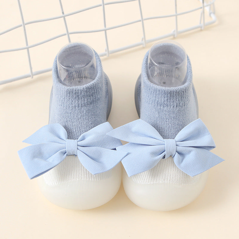 Factory goods ins spring and summer bow children's indoor shoes cute princess style baby socks shoes baby toddler shoes
