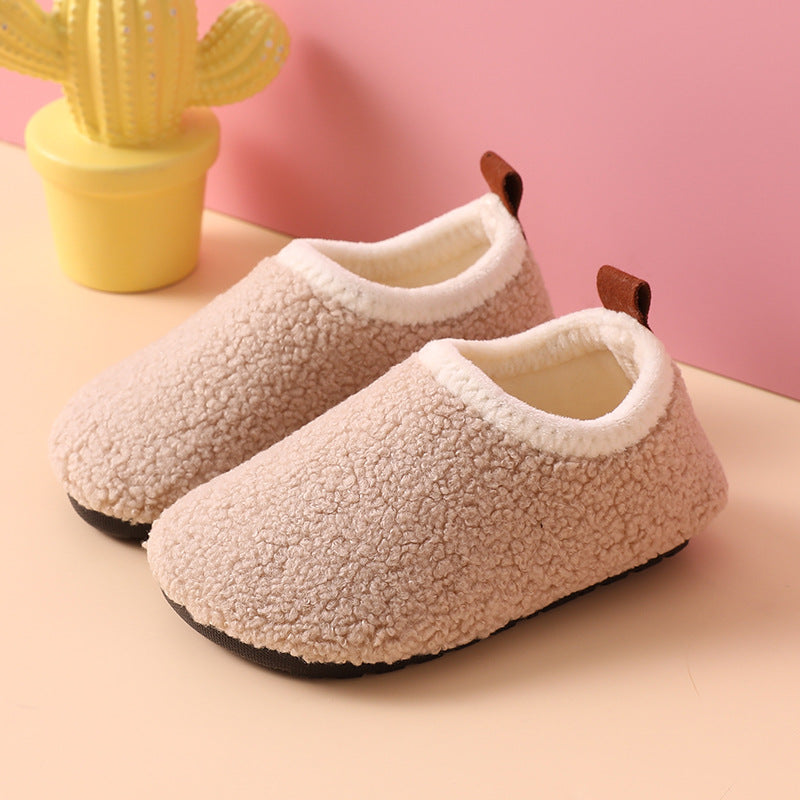 Plush children's men and women's floor socks shoes baby non-slip bottom thickened autumn and winter new cotton shoes indoor home cotton slippers