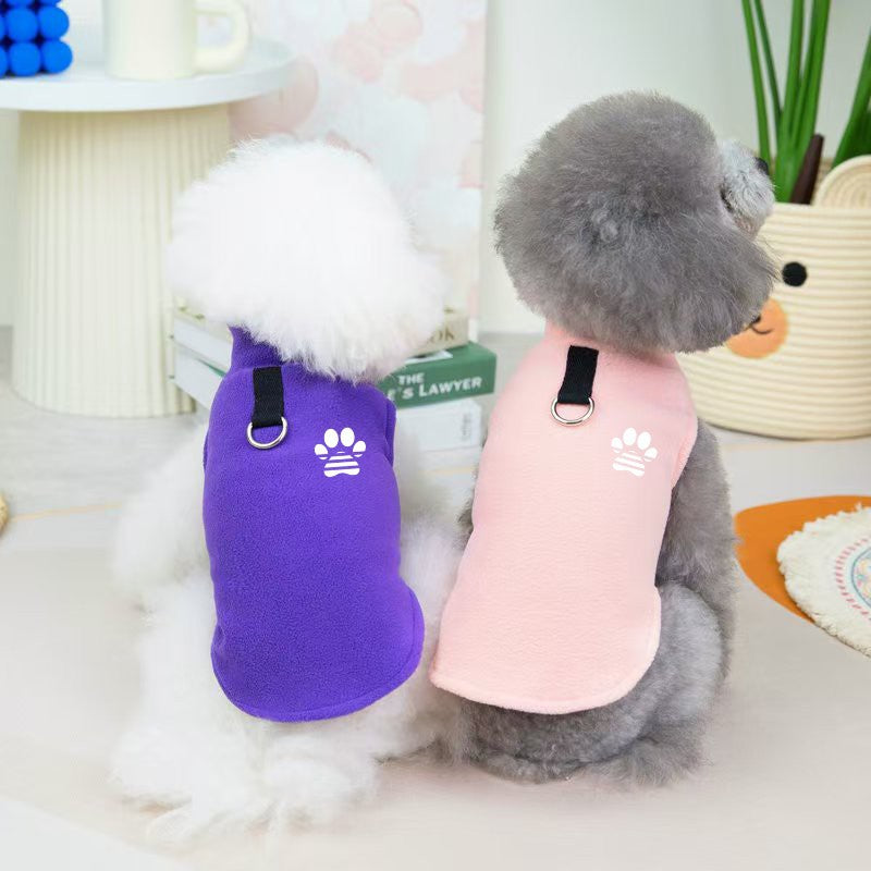 Amazon's hot-selling pet clothes for autumn and winter, new pet fleece clothing, traction-resistant warm vest