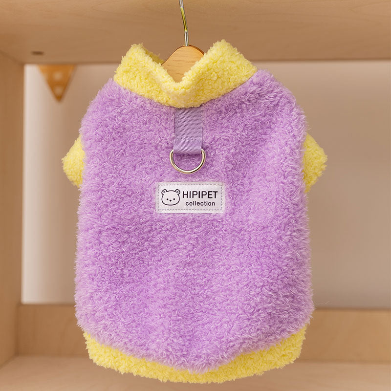 New autumn and winter Korean version dog cute cartoon small and medium-sized dog bear sweatshirt cat Teddy pet dog clothes