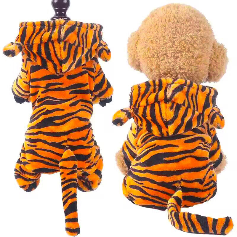 Autumn and winter dog clothes warm thick coral fleece puppy transformation clothes teddy corgi cat pet clothing wholesale