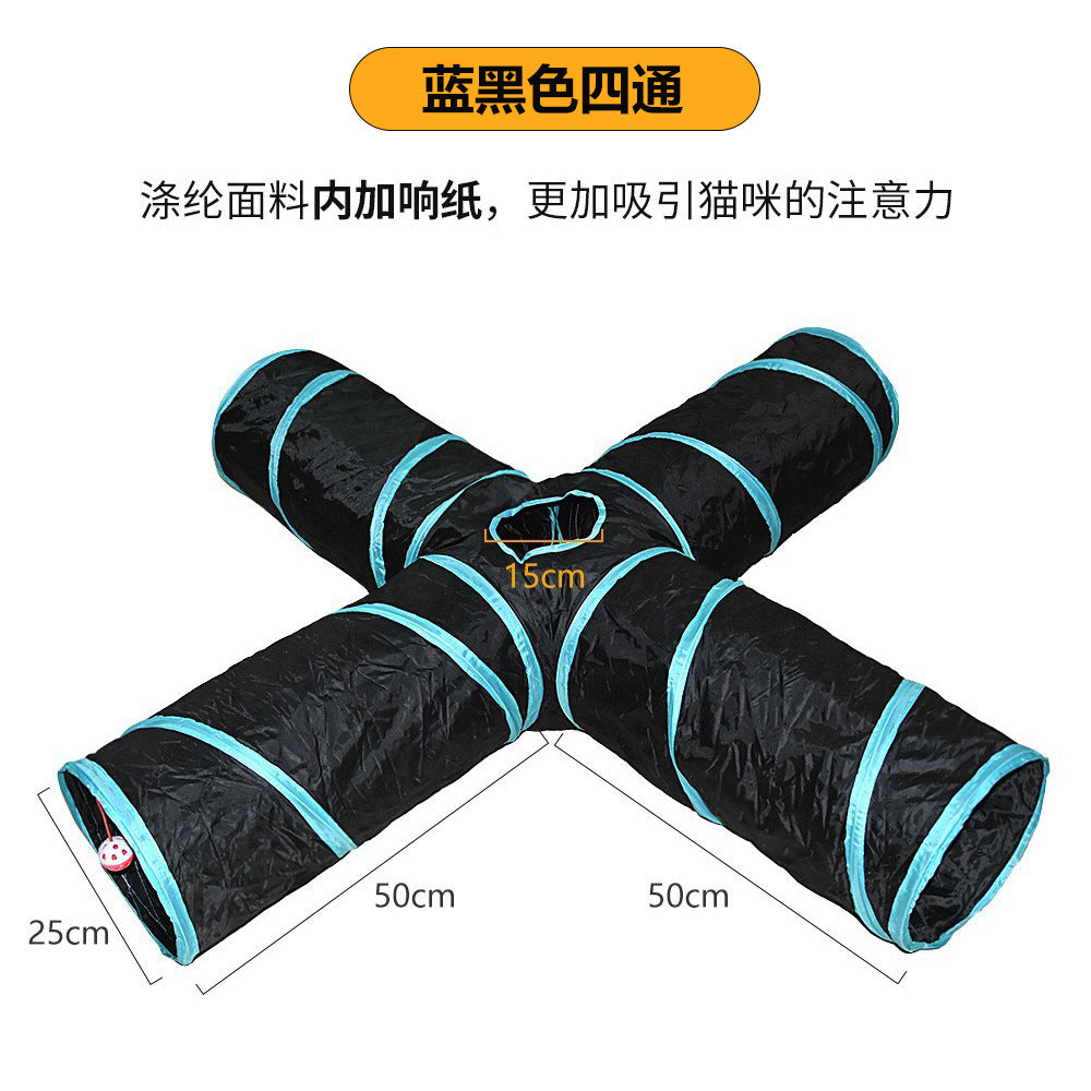 Cross-border new pet cat tunnel S-shaped cat tunnel pet lane runway cat drill through rolling chinchilla tunnel cat toy