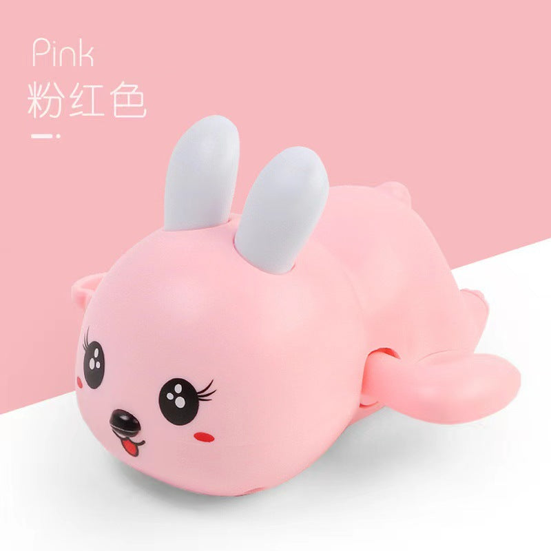 Douyin hot selling children's bathroom water swimming little penguin crab chain cool swim baby bath water toys