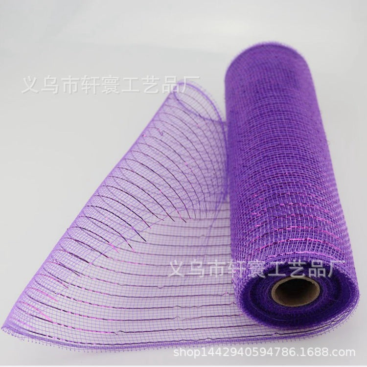 Flower packaging network Amazon Christmas ribbons mesh plastic multiple gold wire mesh Halloween Easter