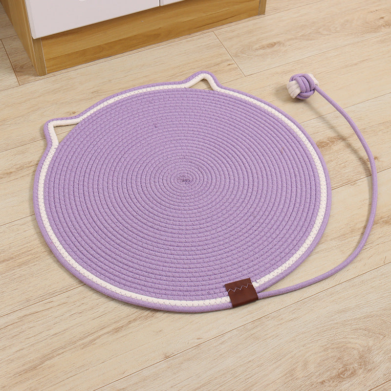 Cross-border wholesale cat scratching mat cotton rope toy ball pet sleeping cat scratching board round cat lying mat cat bed pet mat