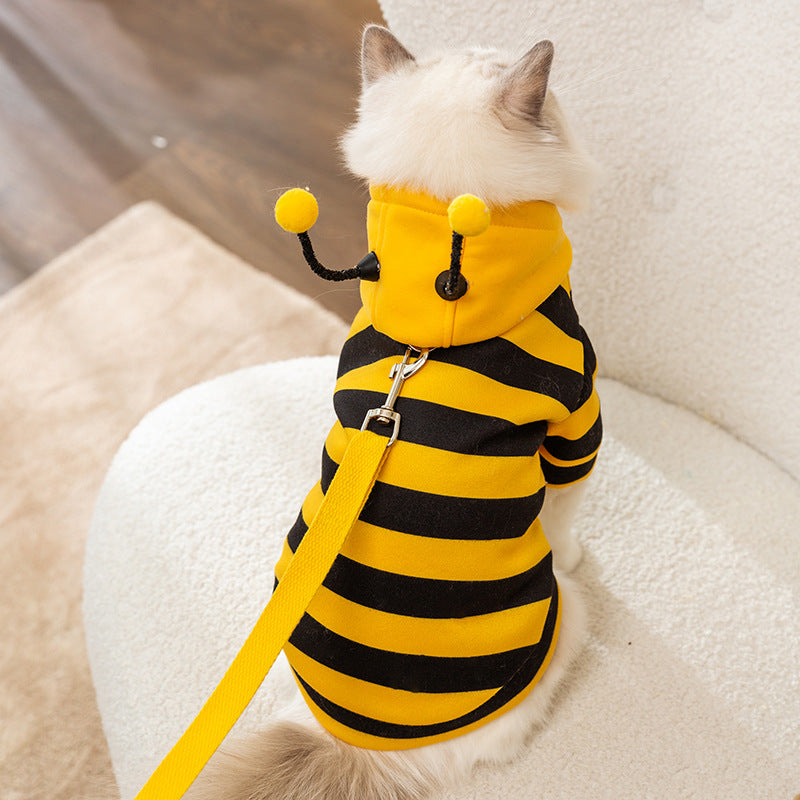 Autumn and winter dog clothes cartoon bear shoulder bag sweatshirt Teddy bear panda universal thin pet clothing