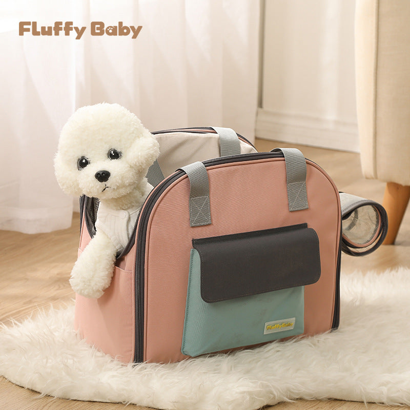 New pet outing bag cat bag dog bag single shoulder backpack Teddy outing portable cat cage expandable tunnel