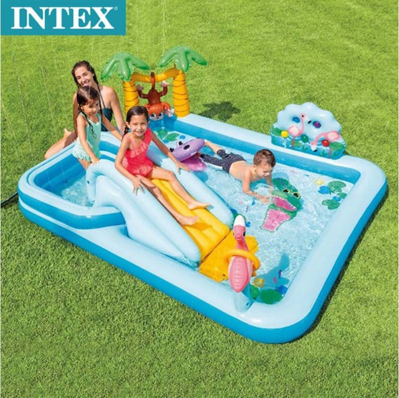 INTEX thickened swimming pool fishing pool inflatable ball pool baby paddling pool swimming pool home with slide swimming pool