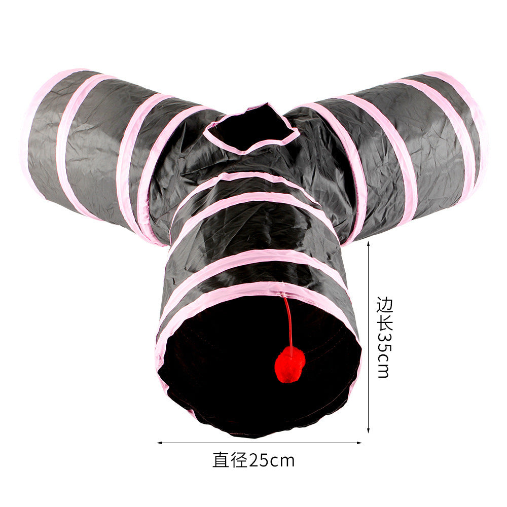 Summary Manufacturers Cross-border Pet Cat Tunnel New Products Cat Rainbow Channel Interactive Drill Bucket Foldable Cat Toy