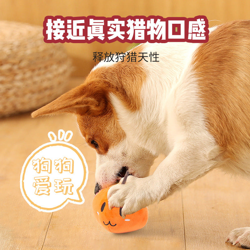 Amazon cross-border pet food and play bag in stock American hamburger cheese set sound plush sniffing dog toy
