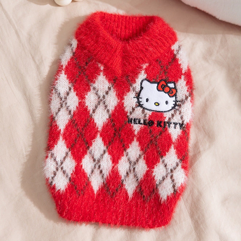 Autumn and winter joint cat clothes thick warm pullover sweater Teddy dog two-legged clothes pet clothes
