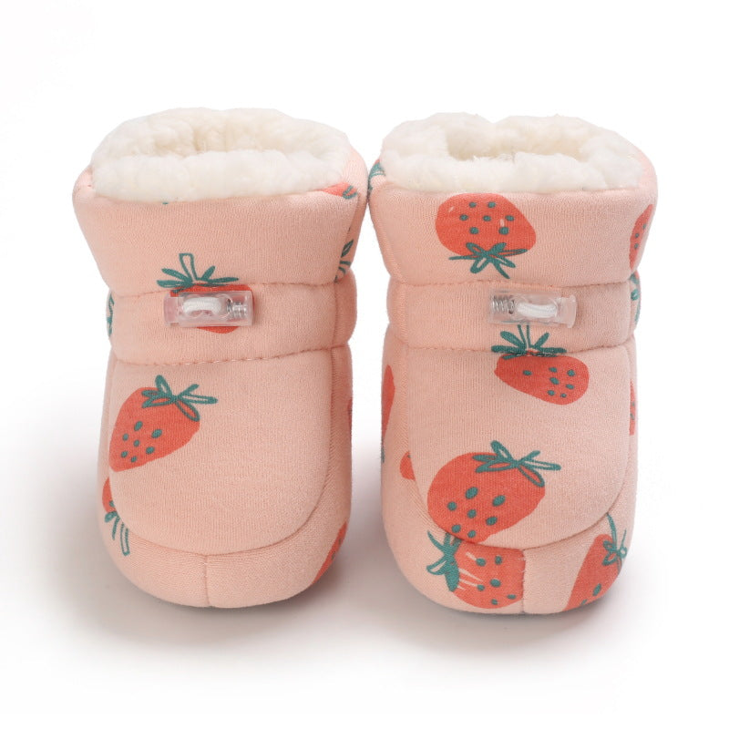 Winter 0-1 year old baby boots warm cute soft sole shoes