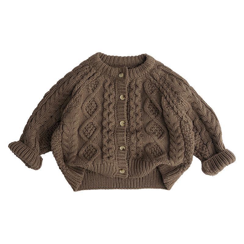 Children's cardigan baby sweater 2025 spring and autumn small and medium children's knitted sweater boys and girls thickened coat trendy winter clothes