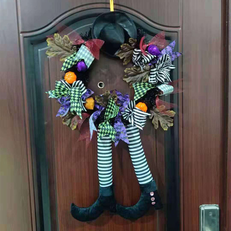 Halloween wreath2021 new cross-border new skull wreath door hanging wreath Halloween wreath pendant