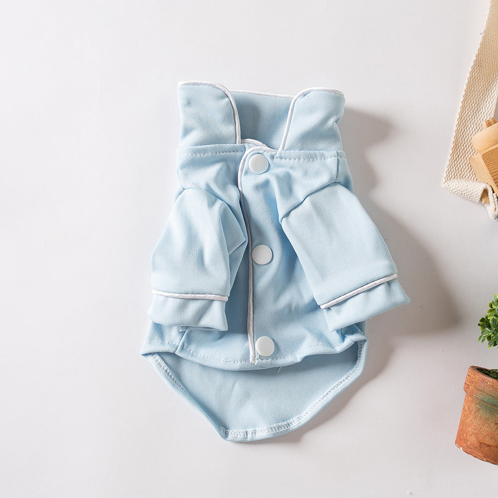 French pajamas pet puppy clothes Teddy VIP Bichon Pomeranian cat clothing two-legged clothing spring and summer clothing