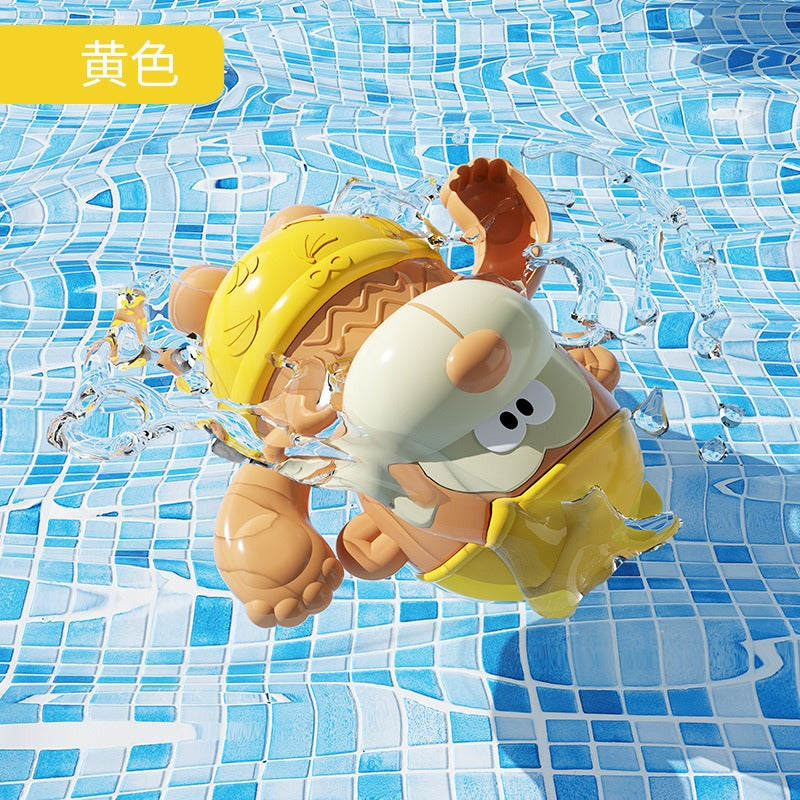 Douyin hot selling children's bathroom water swimming little penguin crab chain cool swim baby bath water toys