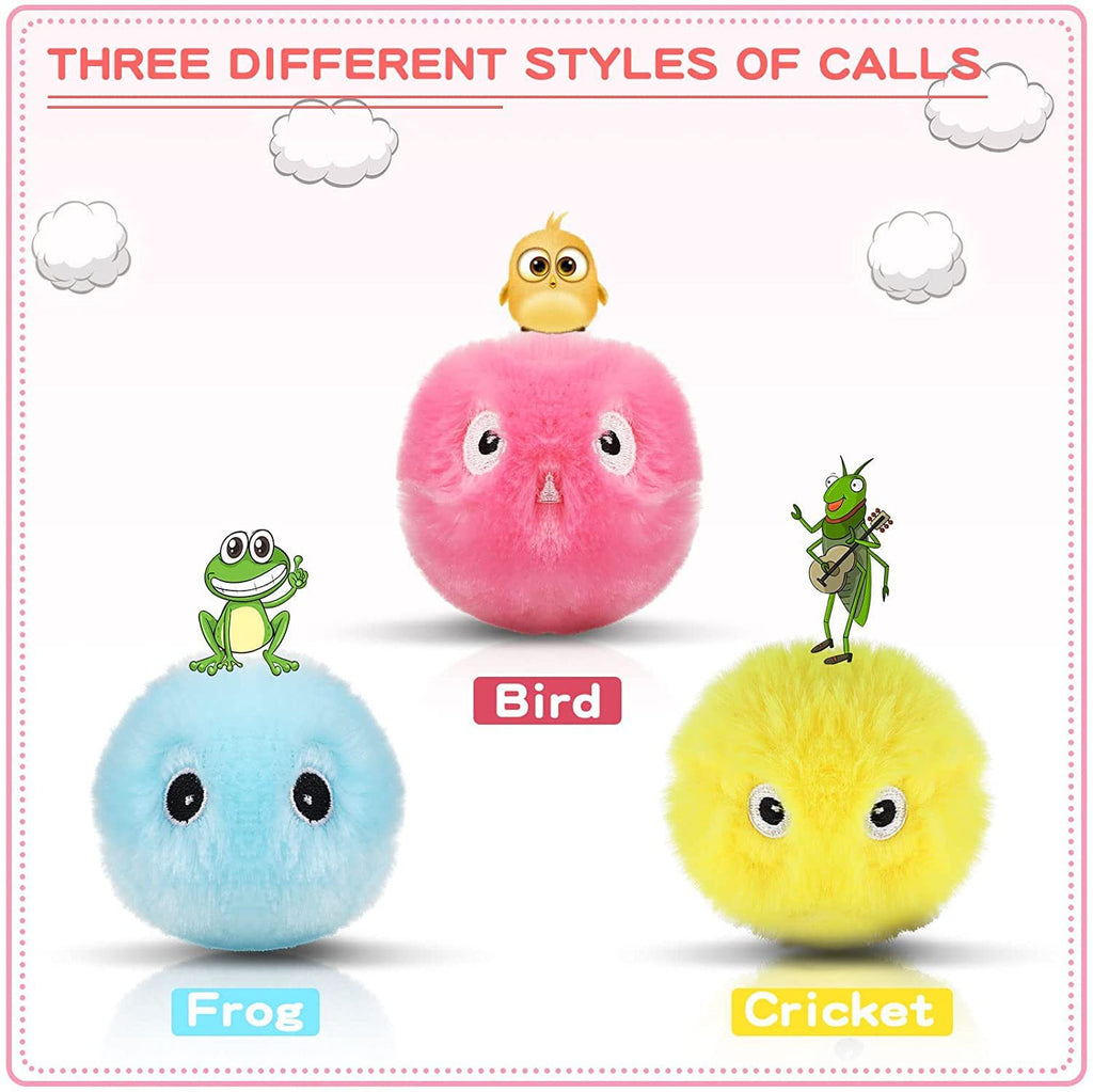 Pet calling ball cat vocal self-entertainment toy ball catnip gravity plush ball bird call frog insect chirp