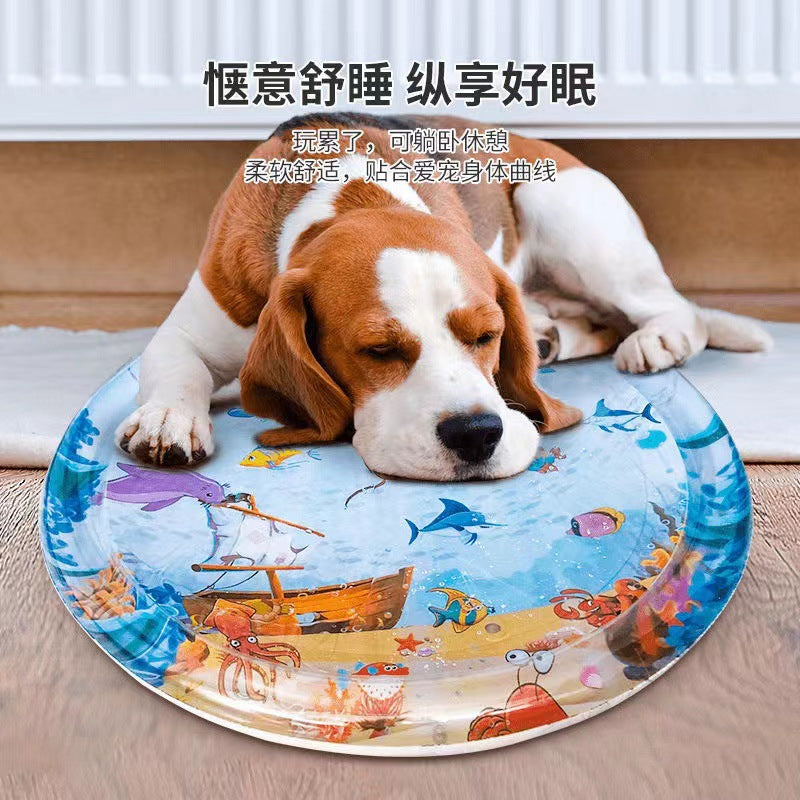 Pat water mat children's baby toy inflatable pet water-filled ice mat crawling water mat Montessori sensory water bed