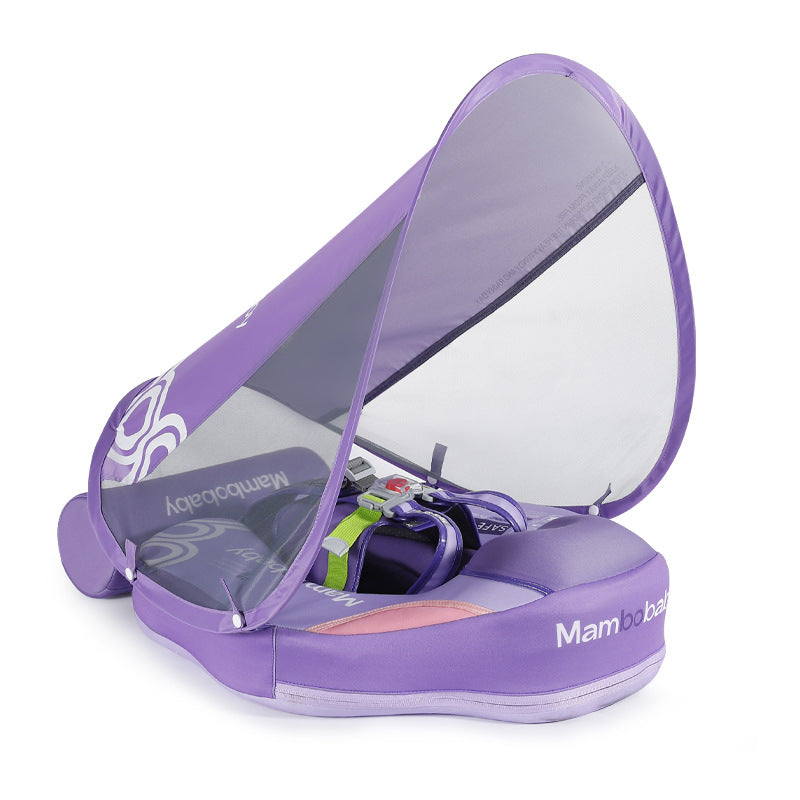 Manbao Inflatable swimming ring new children's pvc film plastic-sealed solid liner lying ring baby awning swimming ring