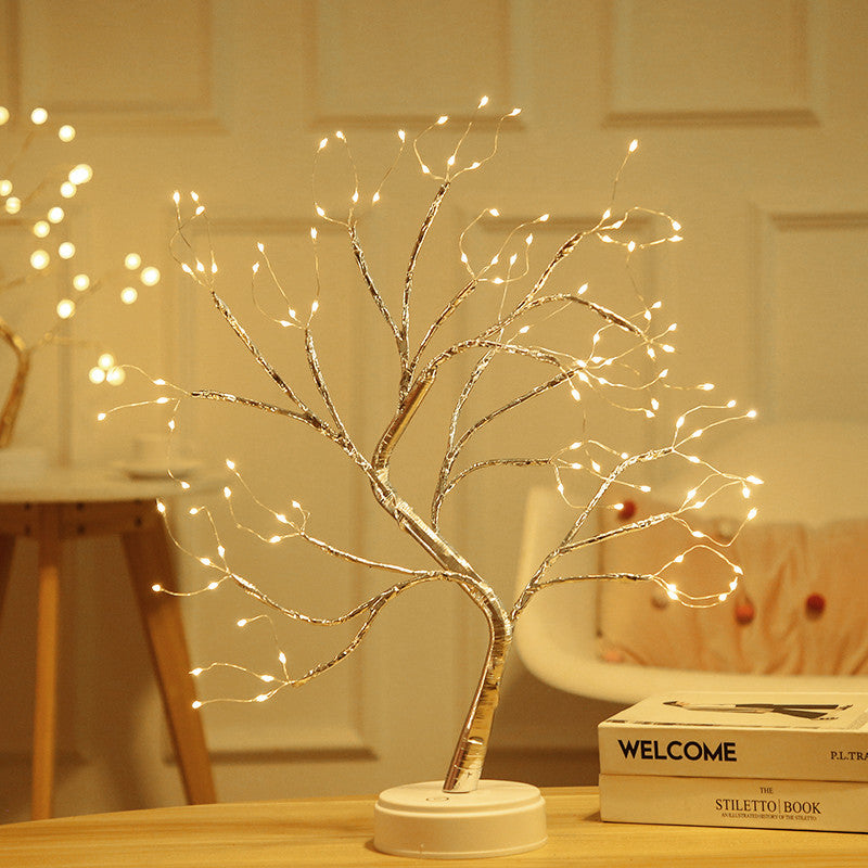 Amazon Creative LED Pearl Tree Light Gypsophila Birthday Gift Bedroom Christmas Decoration and Arrangement Night Light