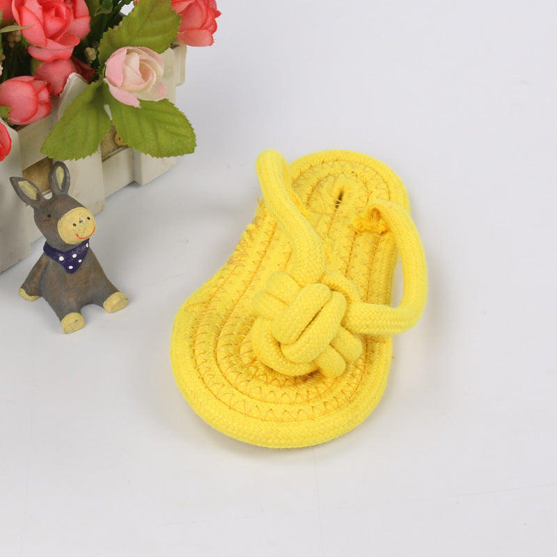 Pet Toys Manufacturer Pet Multicolor Cotton Rope Slipper Toy Teddy Bichon Frise Teething Dog Toy Wholesale