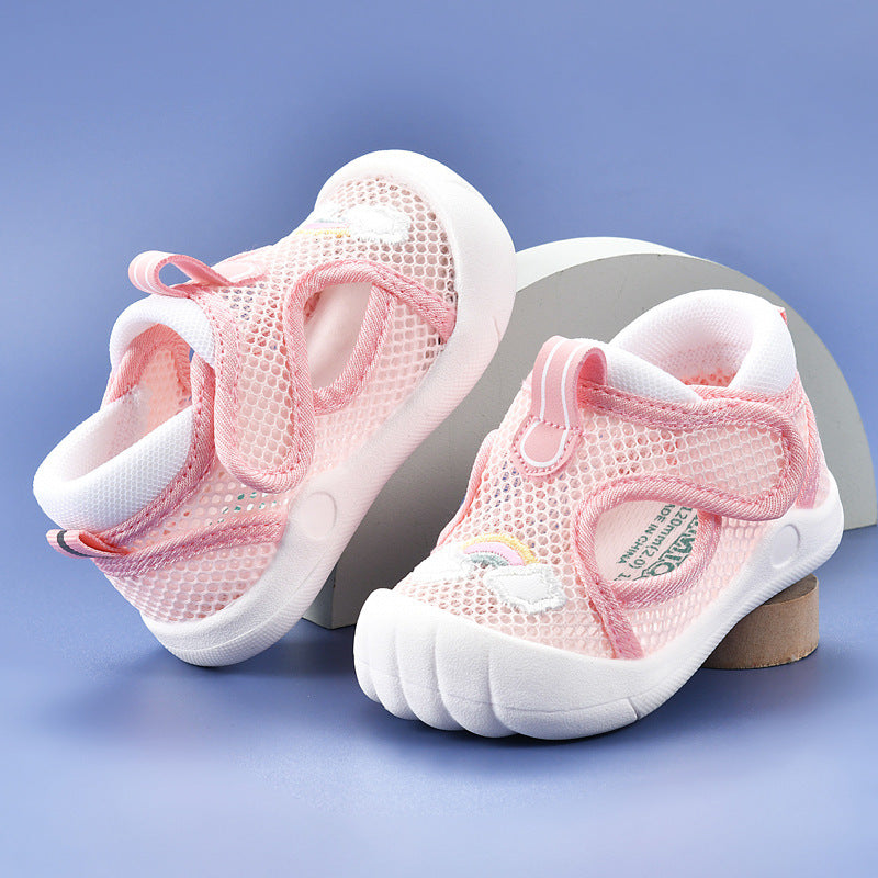 Baby sandals for girls summer toddler shoes 0-1-2 years old baby non-slip soft sole infant mesh shoes boy baby children