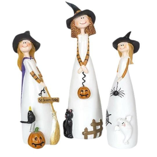 New cross-border witch decorations resin statues cute home holiday decorations Halloween crafts