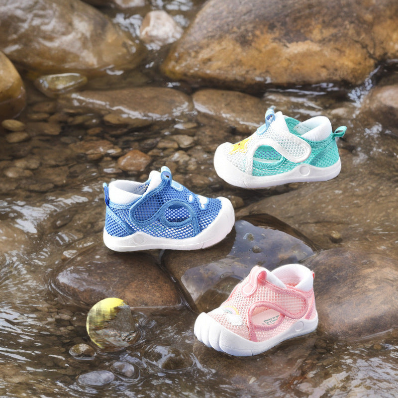 Baby sandals for girls summer toddler shoes 0-1-2 years old baby non-slip soft sole infant mesh shoes boy baby children