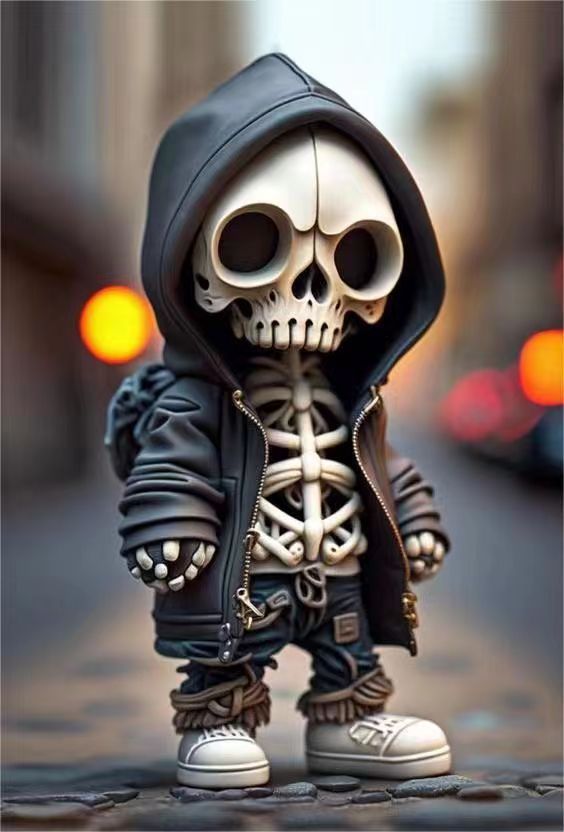 Spot cross-border new cool skeleton figure Halloween skeleton puppet resin ornaments