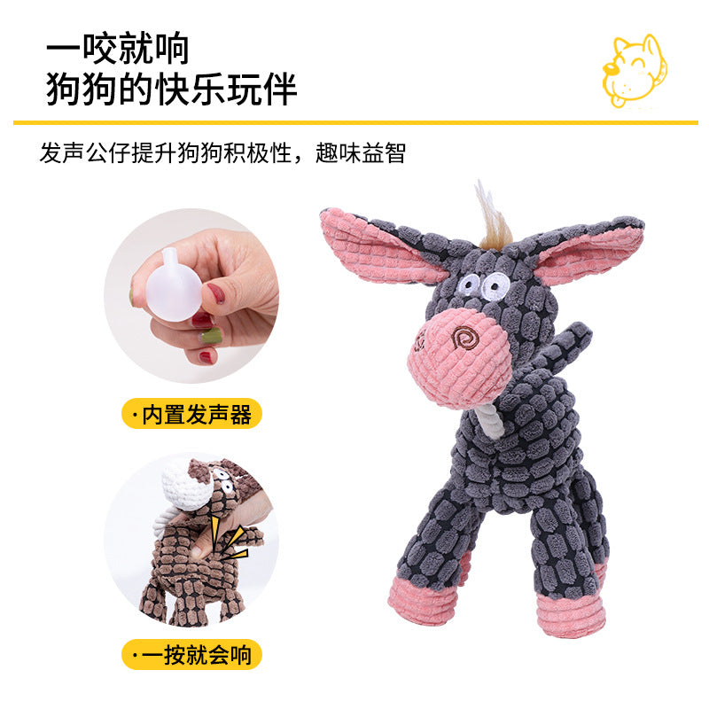 Amazon Pet Sound Dog Cotton Rope Teeth Bite Resistant Toy Rope Dog Toy Plush Sound Interactive Toy