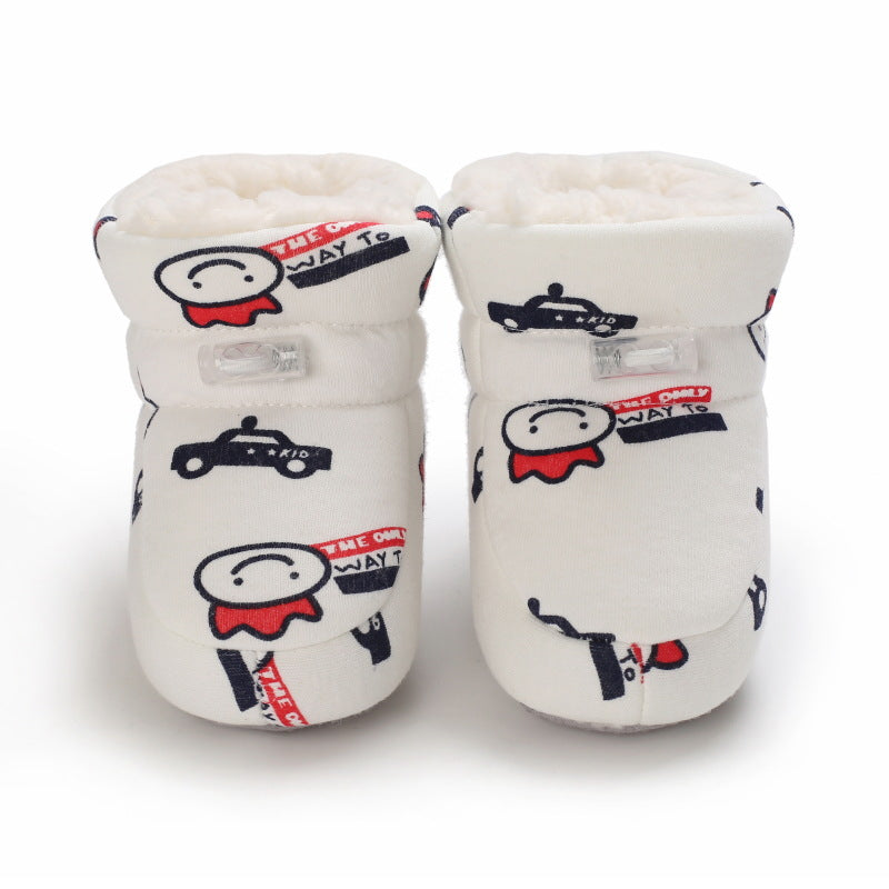 Winter 0-1 year old baby boots warm cute soft sole shoes