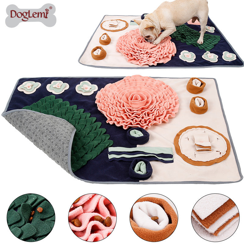 Western-style dining table pet sniffing mat Tibetan food puzzle plush dog toy training decompression extra large dog sniffing mat