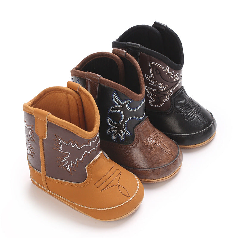 Baby boots cute high quality soft PU non-slip sole spring and autumn fashion 0-1 year old newborn walking