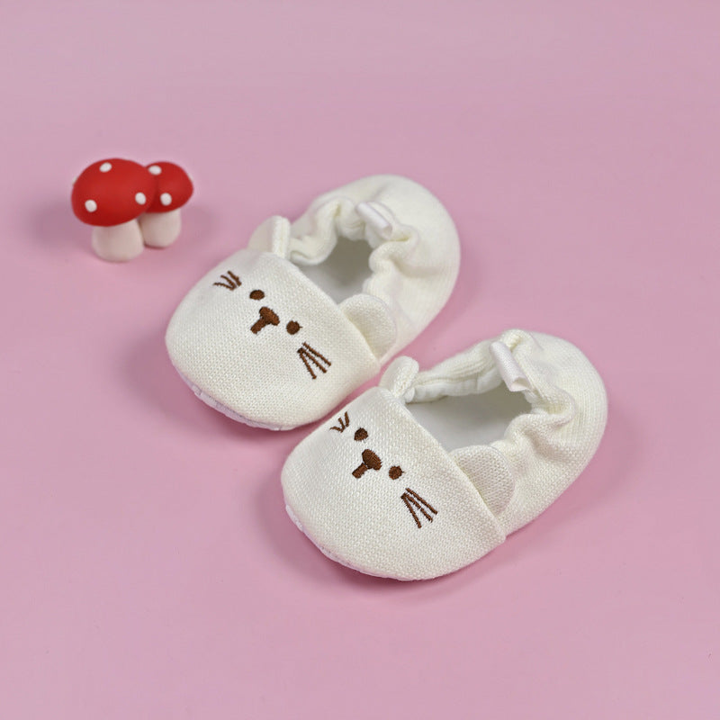 Spring and Autumn Style Cartoon 0-1 Year Old Baby Learning Shoes Knitted Wool Shoes Non-slip Soft Sole Newborn Baby Shoes