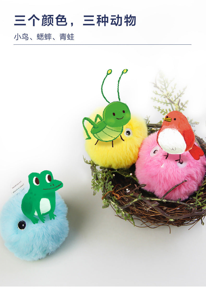 Cross-border new pet barking ball can make a sound self-healing cat toy ball amusing cat stick catnip gravity barking ball